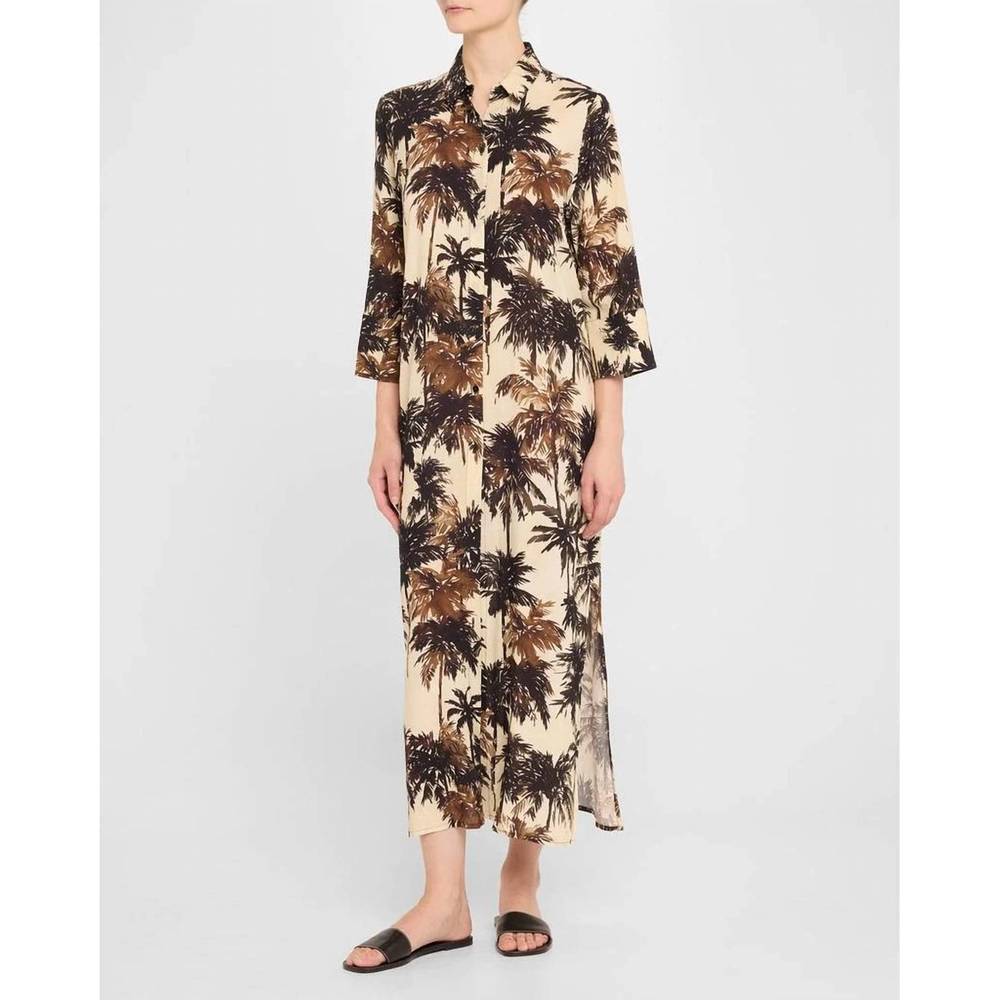 NEW LENNY NIEMEYER corumbau shirt dress with slit in black brown